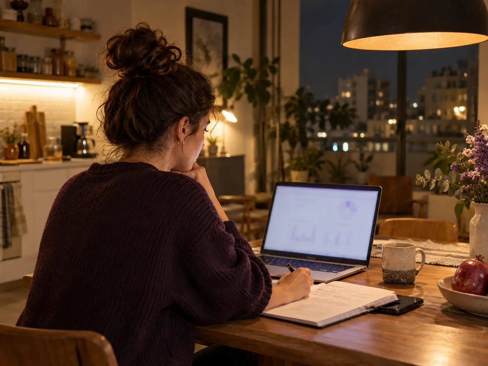 Running a free account check at the kitchen table